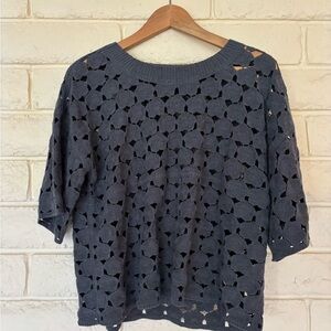 Bobeau Blue Knit Top